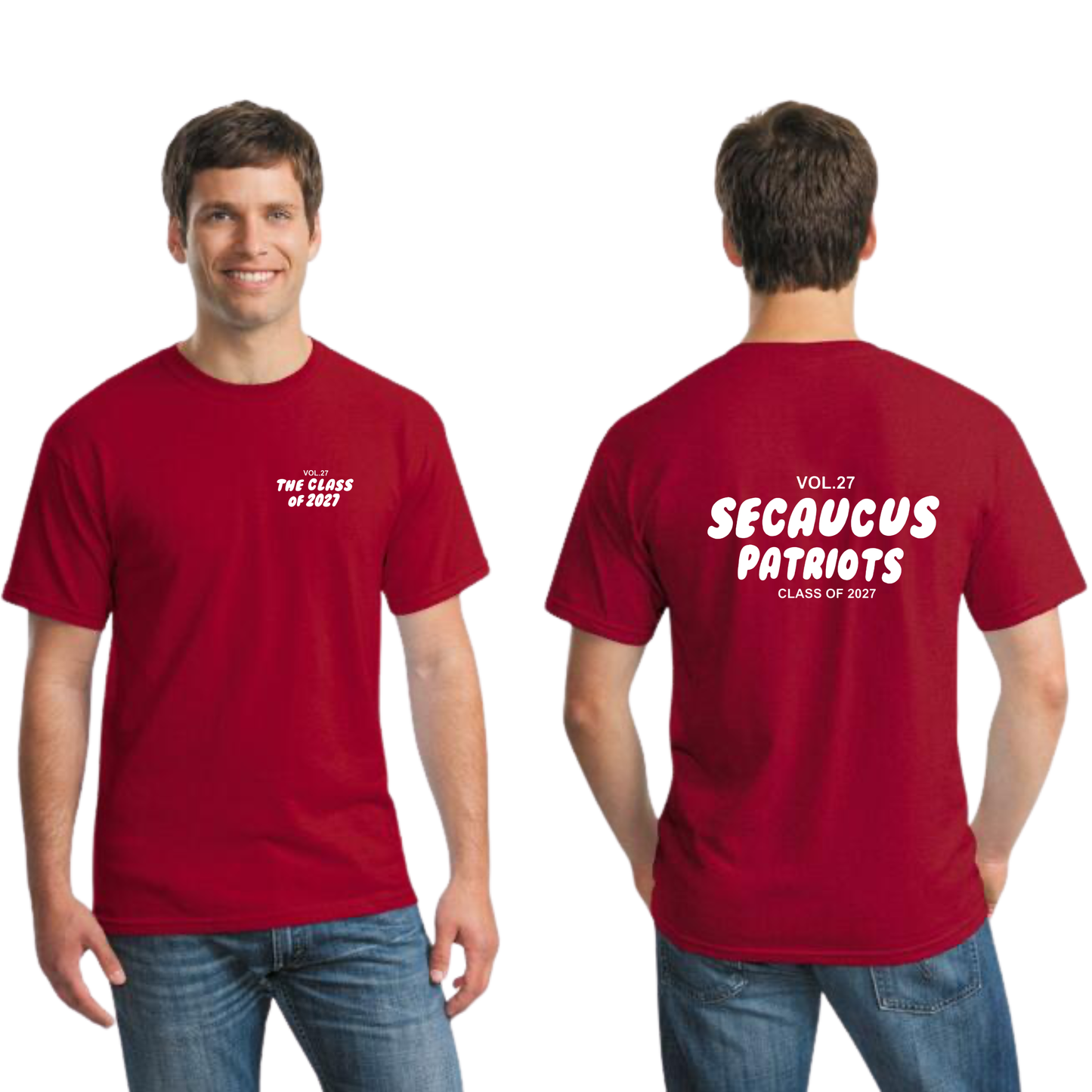 Class Of 2027 Deep Red Unisex Short Sleeve Shirt Fall 2025 Fundraiser