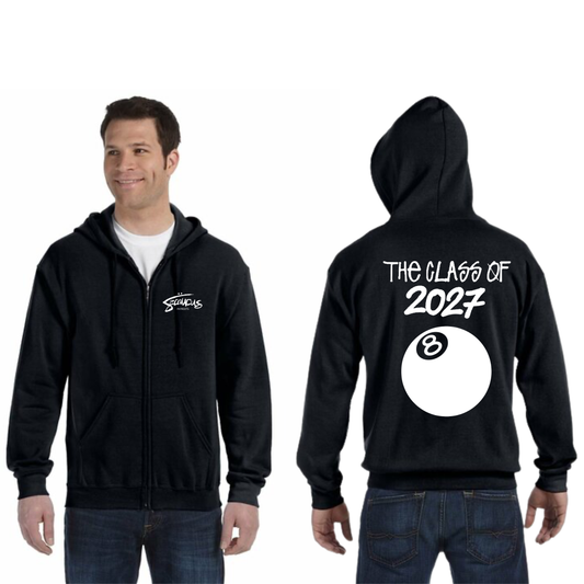 Class Of 2027 Black Unisex Zip Up Hoodie Fall 2025 Fundraiser