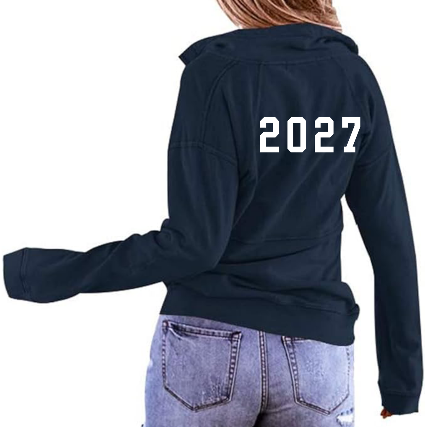 Navy Women's Half Zip Up Sweatshirt