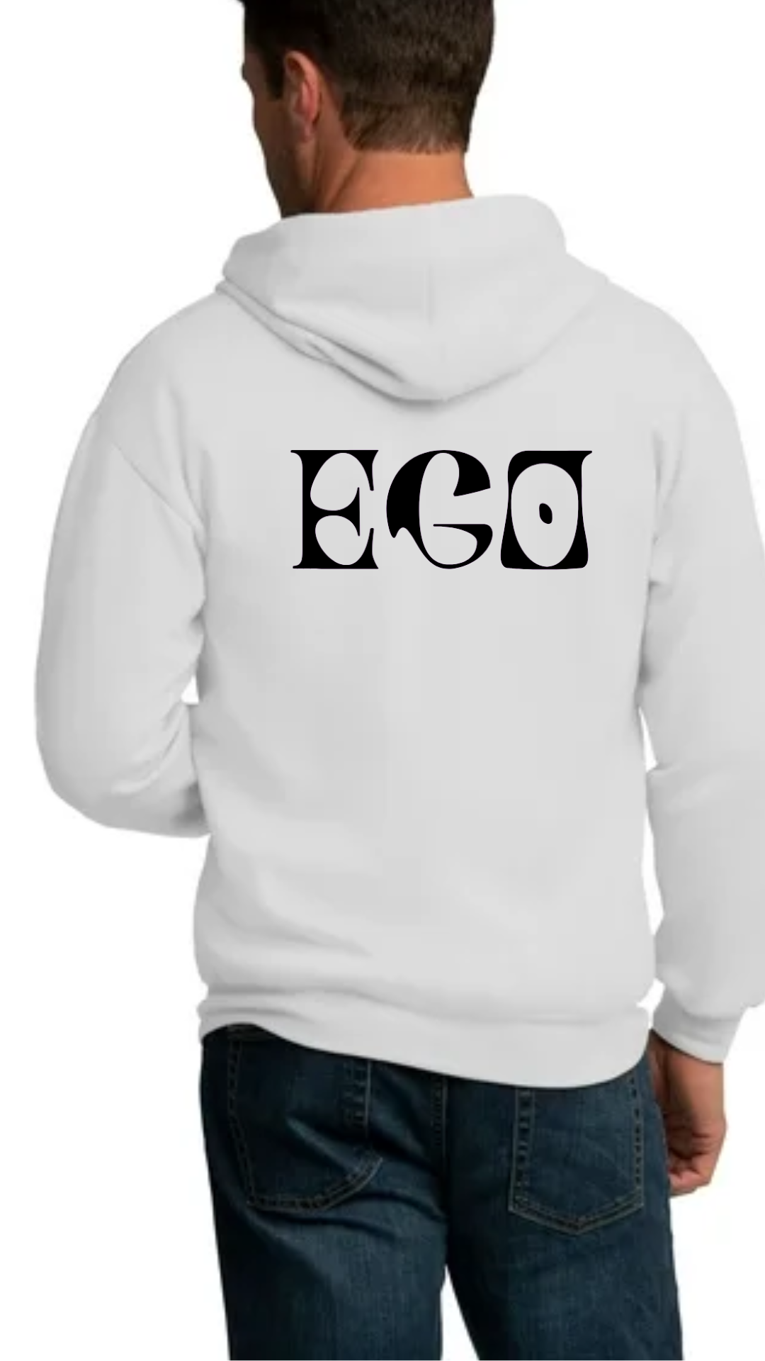 Ego Unisex White Zip Up Hoodie Spring 24