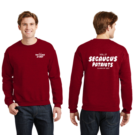 Class Of 2027 Deep Red Unisex Crewneck Sweatshirt Fall 2025 Fundraiser