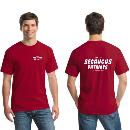 Class Of 2027 Deep Red Unisex Short Sleeve Shirt Fall 2025 Fundraiser
