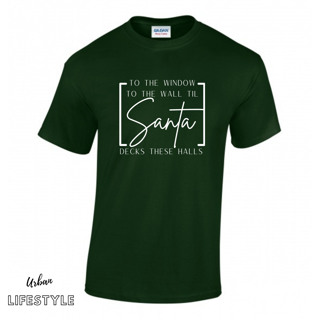 Santa Decks These Halls Crewneck T-Shirt